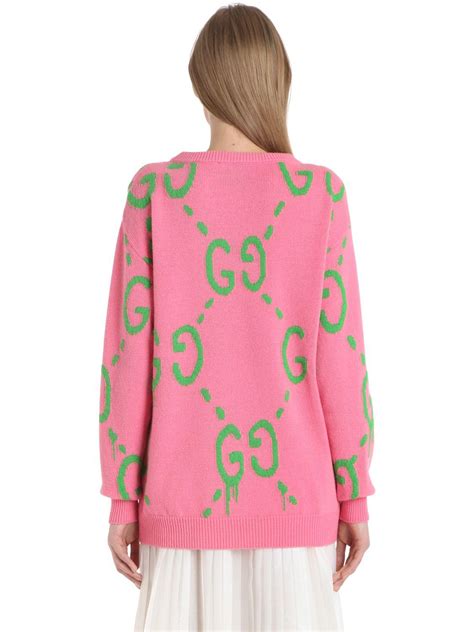 pink donut gucci sweater|gucci wool cardigan.